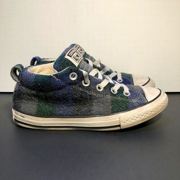 Kids CONVERSE All Star Multicolor Plaid Low Top Shoes / Size 3 - Picture 2 of 9